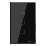 Interruptor Wifi Sonoff 3 Teclas Touch T3 Us - Preto Brasil