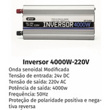 Inversor Automotivo Veicular 4000w 50hz24v 220v Knup Kp-548a