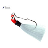 Isca Jig Rabuda P Vermelho Com Rabo Branco - Lori 8g Cor Vermelha Rabo Branco