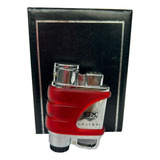 Isqueiro Maçarico Colibri Ascend Silver Red Rubb - 01 Chama 