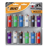 Isqueiro Maxi J6 Grande Bic Com Desenhos Cartela 12 Unidades