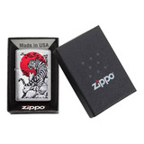 Isqueiro Zippo 29889 Cromado Japão Tigre Original Com Fluido