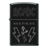 Isqueiro Zippo Ac/dc Back In Black Design, Black Matte 2550