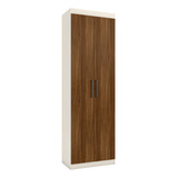 J&e Moveis Armário 1000 Organizador 2 Portas Multiuso 4 Prateleiras Off White Com Nature