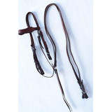 J32 Jogo Cabeçada + Redéas Couro C/ Argolas Inox