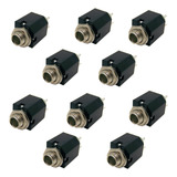 Jack J10 Mono Painel Plug P10 Femea Kit C/ 10 Peças J10pm