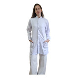 Jaleco Avental Two Way Botão Embutido Feminino Com Punho