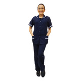 Jaleco E Calça Conjunto Copeira Camareira Doméstica Oxford