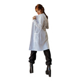 Jaleco Feminino Branco Acinturado Detalhes Renda Gabardine