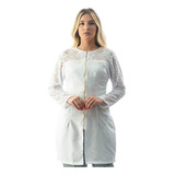 Jaleco Feminino De Renda Acinturado Com Zíper