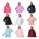 Jaleco Feminino Plus Size Gola Padre Zíper Várias Cores
