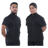 Jaleco Groomer Unissex Preto Anti Pelos Uniforme Tosador