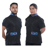 Jaleco Groomer Unissex Preto Anti Pelos Uniforme Tosador