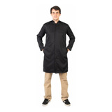 Jaleco Masculino Gabardine Botão Escondido Dentista Preto