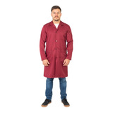 Jaleco Masculino Gabardine Botão Manga Longa Dentista Vinho