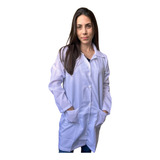 Jaleco Oxford Unissex Manga Longa Branco Bolso Medico