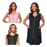 Jaleco Regata Feminino Oxford Zíper Várias Cores Isabel Full
