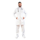 Jaleco Slim Masculino Gola Padre Com Ziper Style Medico Vete