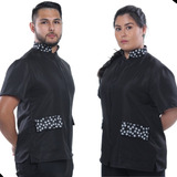 Jaleco Tosador Groomer Unissex Uniforme Pet Shop Preto Liso