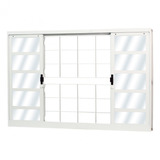 Janela De Aço De Correr 120x150cm 4 Folhas Com Grade Minas