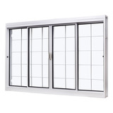 Janela De Aço De Correr Central 100x200cm 4 Folhas Com