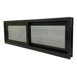Janela De Correr, Vitrô 2 Folhas 40x100 Preto Linha Suprema