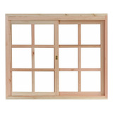 Janela De Madeira De Correr 100x100cm Com Caixilho 9,4cm Ewk