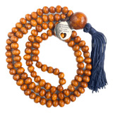Japamala 108 Contas Ho'oponopono Madeira 8mm Com Medalha