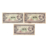 Japão Antiga 3 Cédula Japonesa 100 Yen 1953 Nippon Ginko Mbc