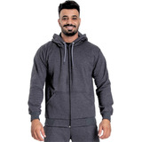 Jaqueta, Blusa Moletom Masculina Bolso Canguru Com Ziper