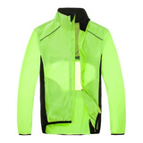 Jaqueta Corta Vento Verde Refletiva Manga Longa Ciclismo