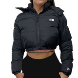 Jaqueta Cropped Puffer Bomber New Era - Preto