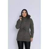 Jaqueta Feminino De Inverno Parka Térmica Com Capuz Espesso