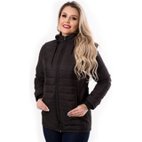 Jaqueta Forrada Parka Matelado Blusa Feminina Comprida Quent