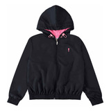 Jaqueta Infantil Menina Corta Vento Preta C/ Capuz Nina Go