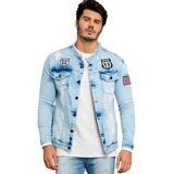 Jaqueta Jeans Destroyed Slim Fit Masculina