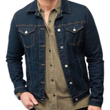 Jaqueta Jeans Masculina Premium Slim Grife Denim Color Sarja