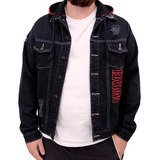 Jaqueta Jeans Piticas Homem Aranha Spider Man Power C/ Capuz