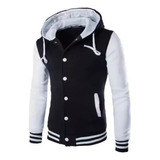 Jaqueta Masculina De Beisebol Com Capuz