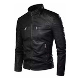 Jaqueta Masculina De Couro Moto Inverno