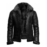 Jaqueta Masculina De Lapela De Couro Thicken