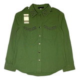Jaqueta Parka Feminina Camisa Camisão Verde Militar Bordada