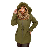 Jaqueta Parka Forrado Pelinho Confortável Blusa Frio Intenso