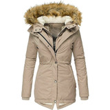 Jaqueta Parka Militar Feminina De Inverno Quente E Espessa