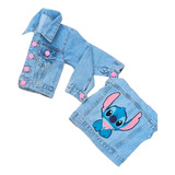 Jaqueta Stitch Jeans Infantil Menina -