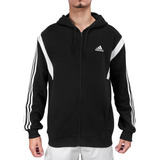 Jaqueta adidas Moletom Com Capuz Colorblock Preto E Branco