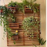 Jardim Vertical Treliça Painel Madeira Horta Plantas Artezano
