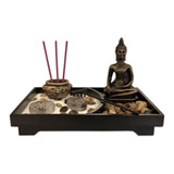 Jardim Zen Com Buda Hindu Incensário Pedras Meditação