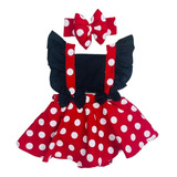 Jardineira Body Romper Conjunto Saia Macacão Minnie Vermelha