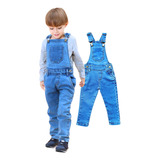 Jardineira Calça Infantil Masculina - Jeans Claro E Escuro